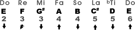 Mixolydian Scale in the Key of E